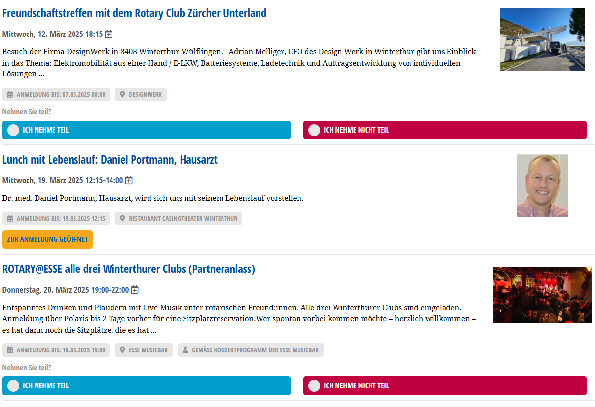 Der Kalender ist eine wichtige Funktion von Polaris