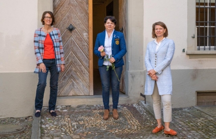 DG Magdalena Frommelt in Zürich mit Rot. Christine Schlittler und Rot. Beatrice Gallin, Geschäftsführerinnen von visite.