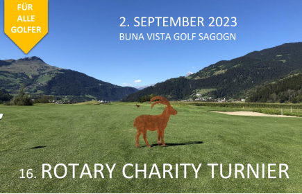 Am 2. September 2023 lädt der RC Flims Laax zum 16. Rotary Charity Turnier ein.