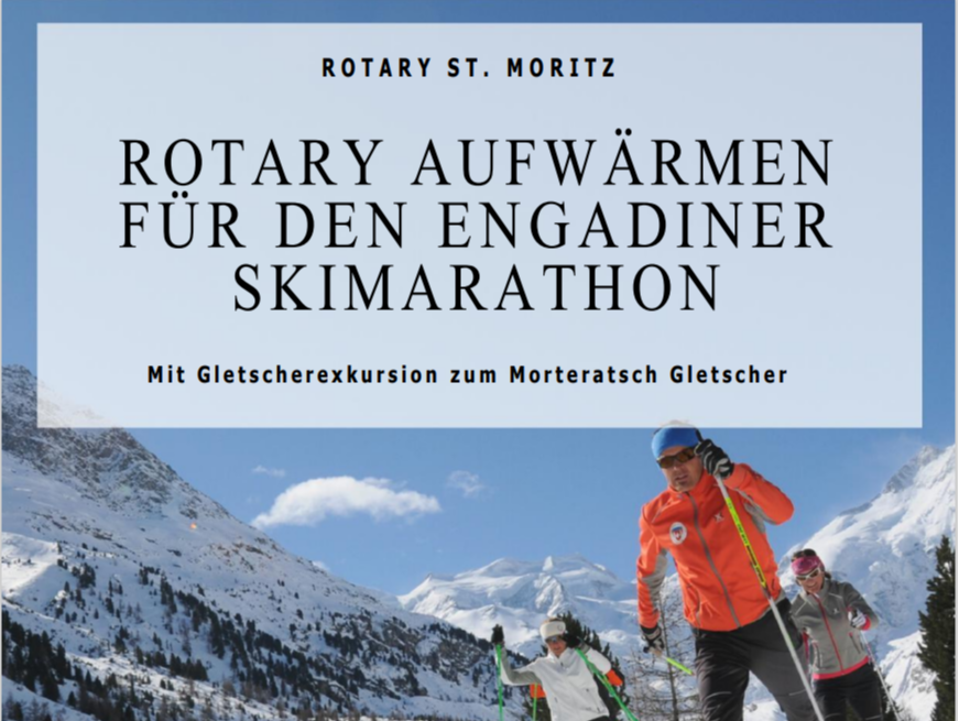Der Rotary Club St. Moritz organisiert im Rahmen des Engadiner Skimarathons ein Rotary Warm-up für den Gletscherschutz.
